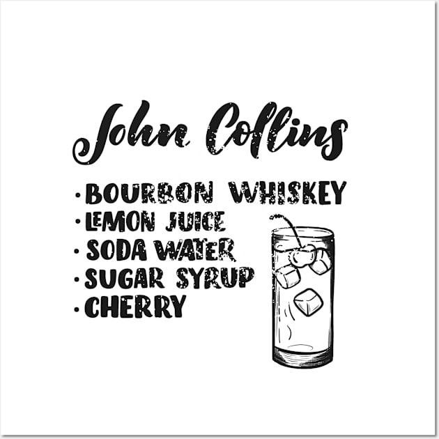 John Collins - Cocktail Gift Wall Art by Aurora Tee